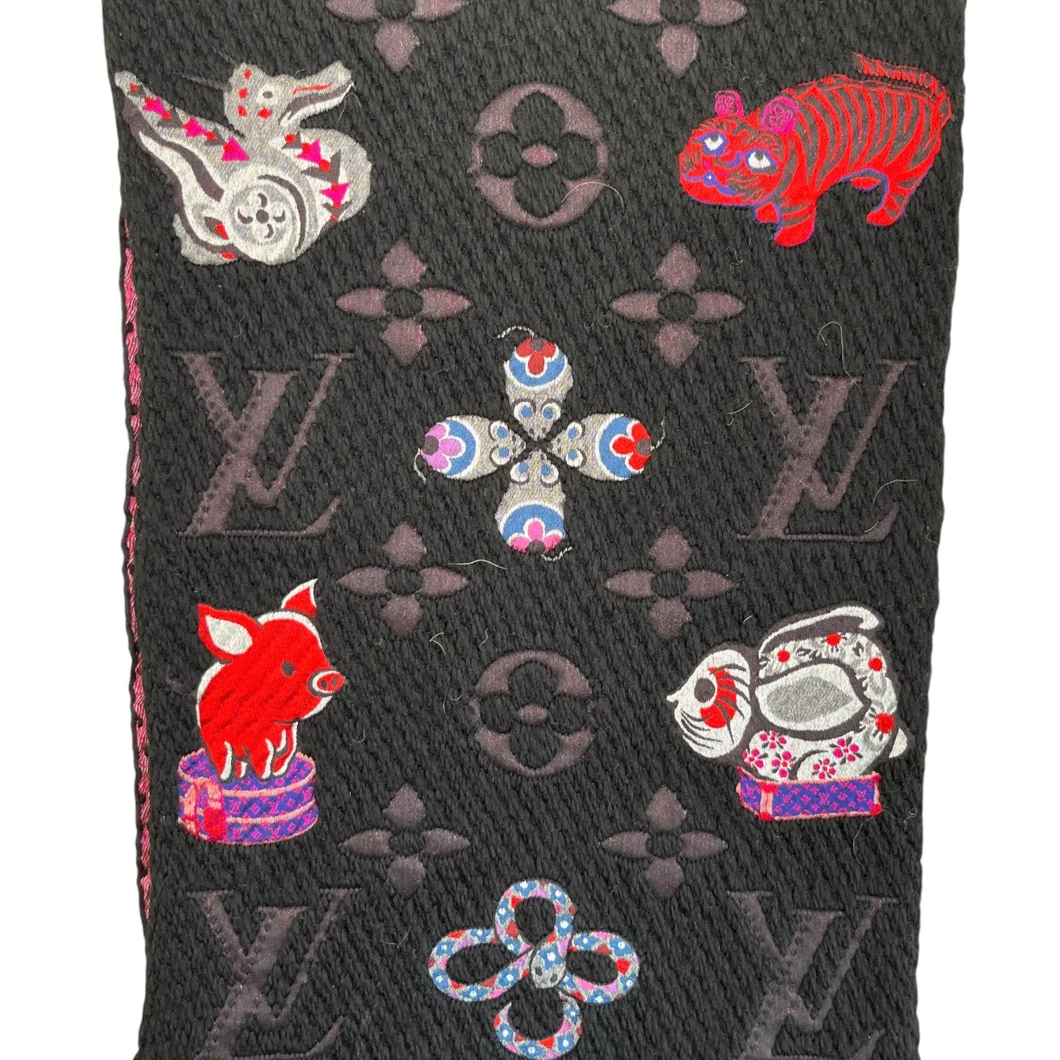 Women's Monogram Echarpe Mania Scarf Black