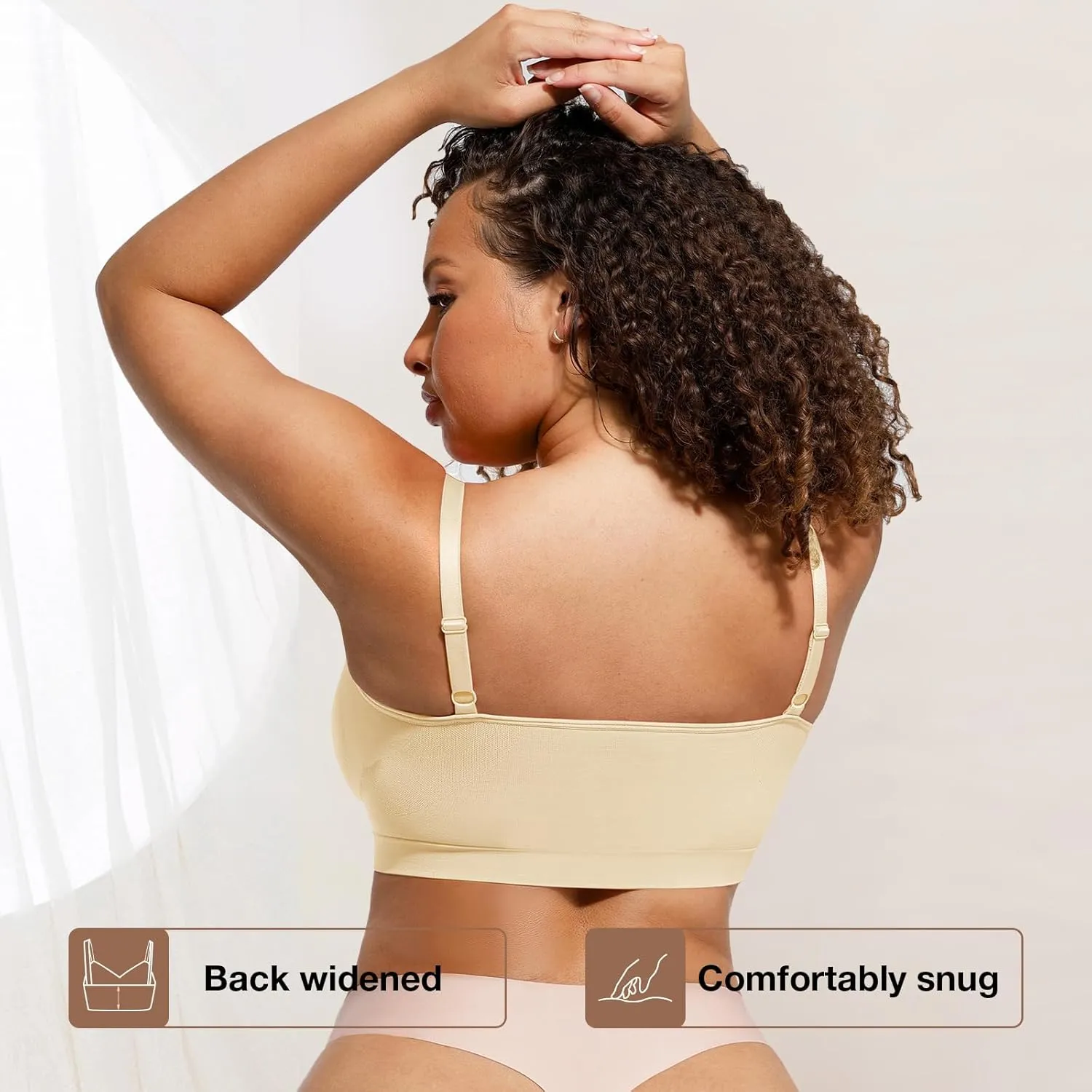 Women's Wireless Seamless Bras No Underwire Stretch Adjustable Bralettes Comfortable Soft Everyday Bra