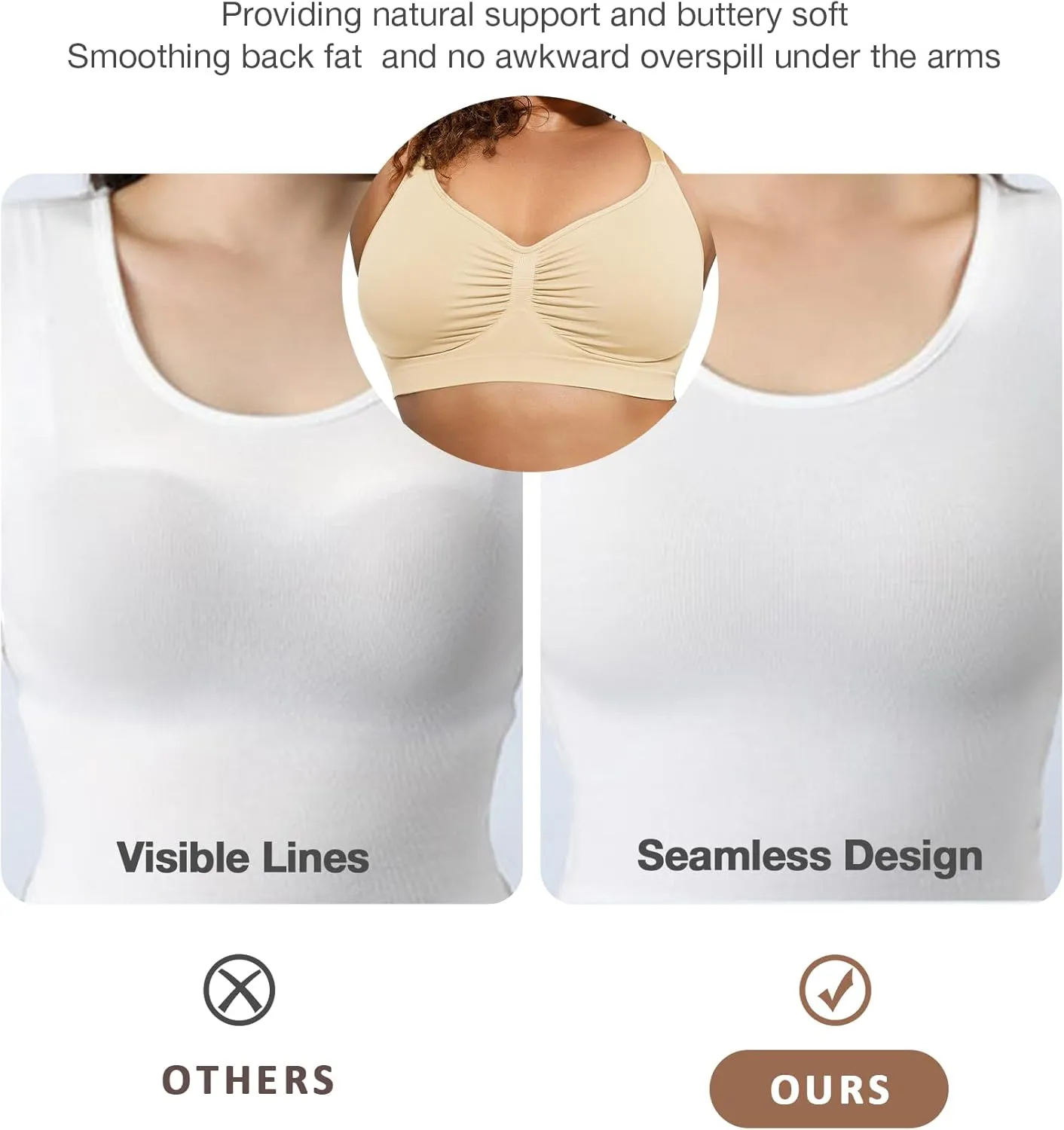 Women's Wireless Seamless Bras No Underwire Stretch Adjustable Bralettes Comfortable Soft Everyday Bra