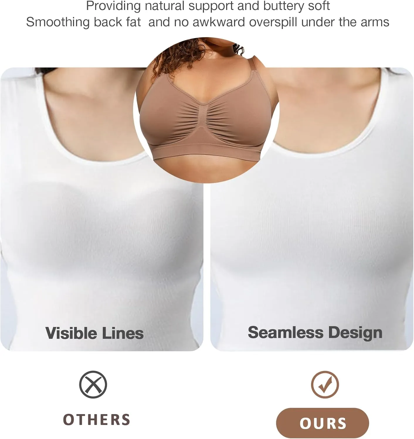 Women's Wireless Seamless Bras No Underwire Stretch Adjustable Bralettes Comfortable Soft Everyday Bra