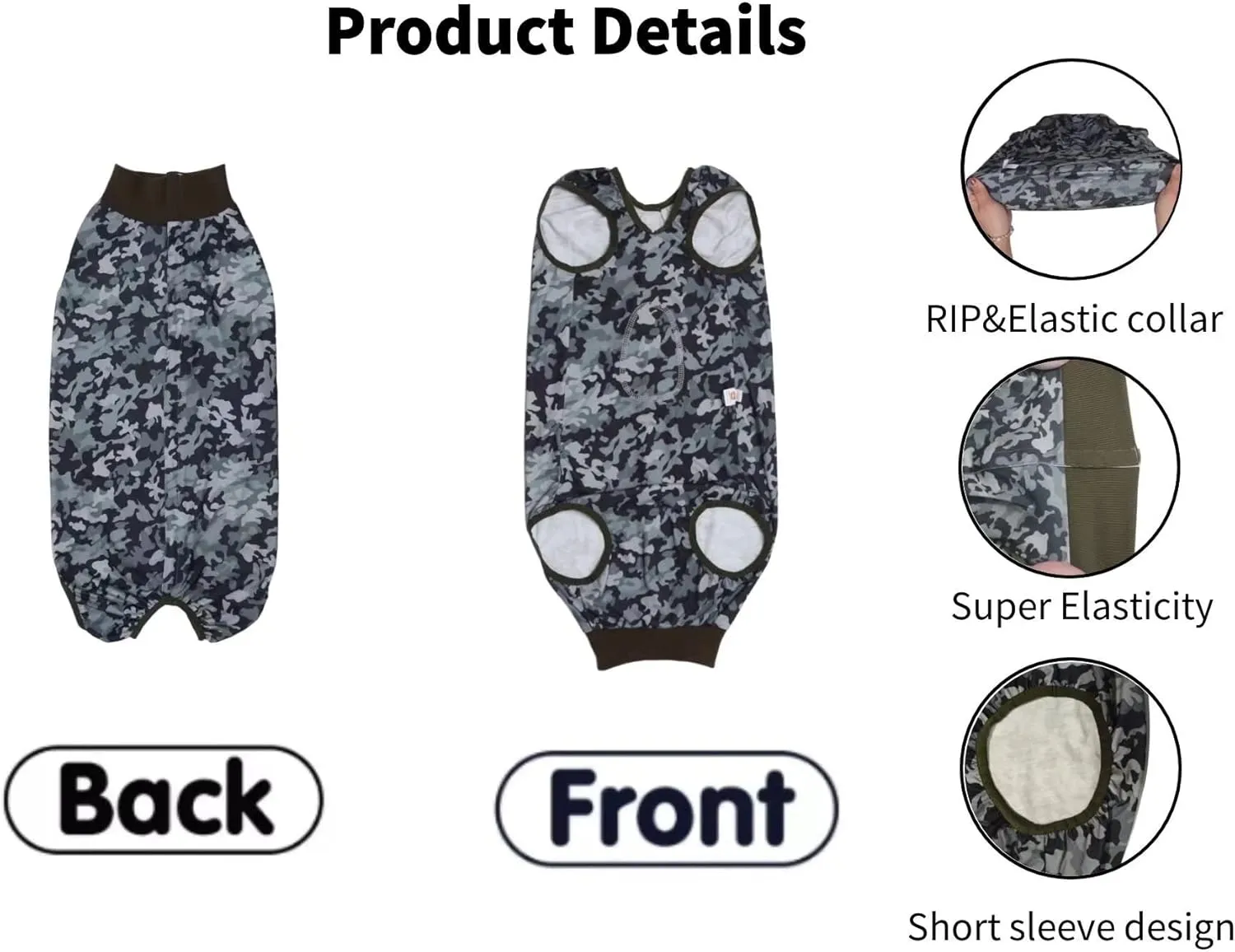Xqpetlihai Dog Surgery Recovery Suit for Medium Large Dog Pajamas for Abdominal Wounds or Skin Diseases Dog Onesie Prevent Licking After Surgery Wear(XXL,C2)