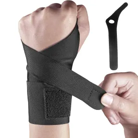 YUNYILAN Wrist Brace Compression Strap Wrist Support Carpal Tunnel Ultra-Thin Elastic for Tear, Wrist Brace for Arthritis Pain,Tendonitis, Sprains, for Men and Women (Black Left Hand)